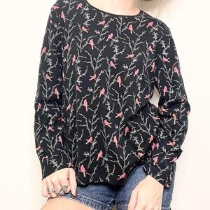 Early 2000s cardinal print long sleeve shirt